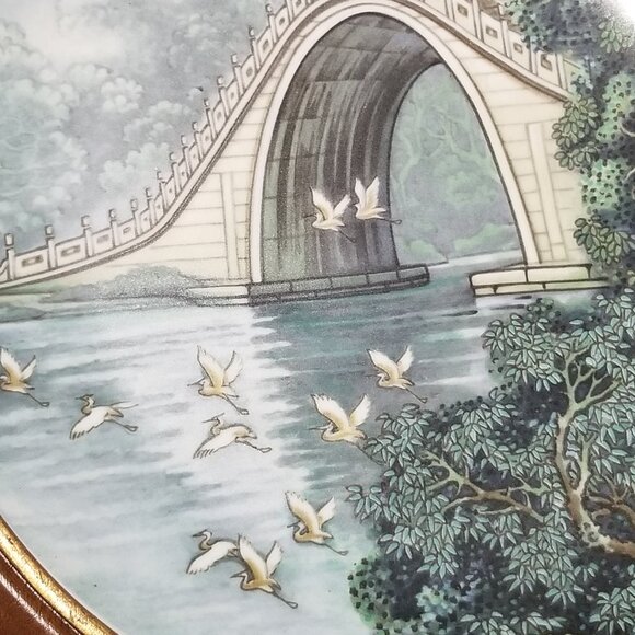 Chinese Imperial Jingdezhen Porcelain Plate-Jade Belt Bridge Red Mansion Series - Picture 3 of 9